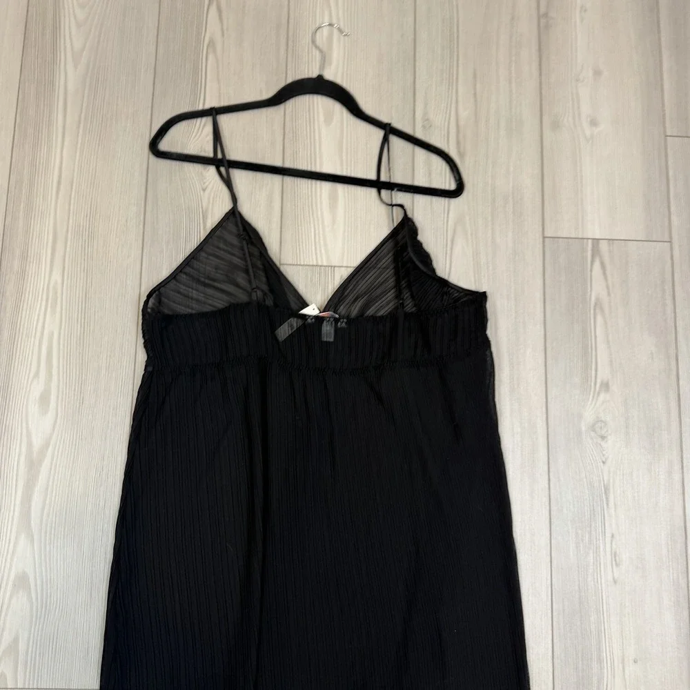 NWT Cacique Black Sheer‎ Stretch Lace Cami Nighty Top 22/24 Sexy
